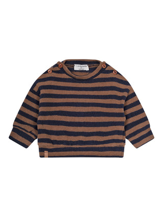 Dirk gestreifter Pullover - Kastanienbraun