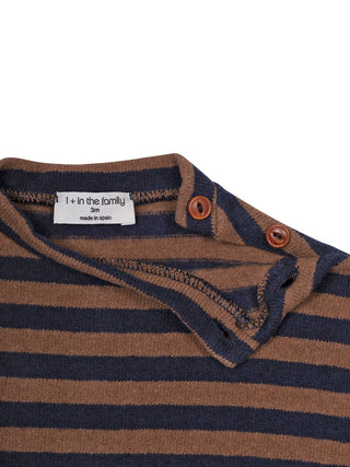 Dirk gestreifter Pullover - Kastanienbraun