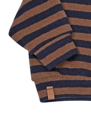 Dirk gestreifter Pullover - Kastanienbraun