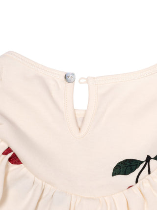 Malli Glitzer-Kleid Kirschen - Beige