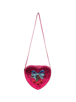 Tut glitzernde Schultertasche - Sangria/Pink