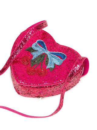Tut glitzernde Schultertasche - Sangria/Pink