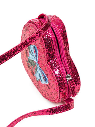 Tut glitzernde Schultertasche - Sangria/Pink