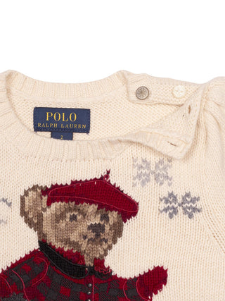 Strickpullover mit Polo-Bär - Creme