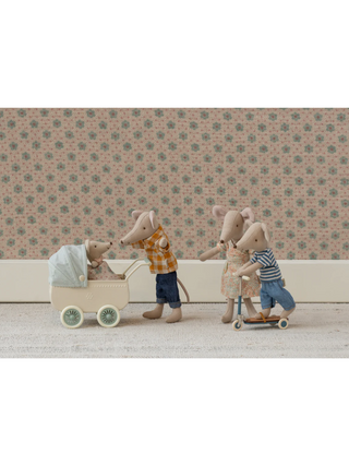 Kinderwagen mit Babymaus - Minze