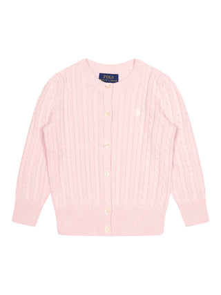 Zopfstrick-Cardigan - Hellrosa