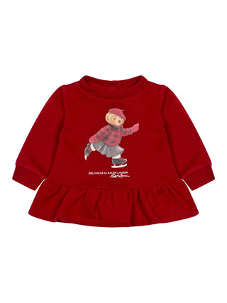 Set aus Sweatkleid und Hose mit Polobär - Holiday Red