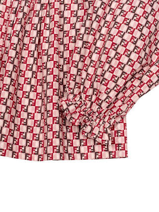 Baumwollbluse mit Biesen und FF-Logo - Rot