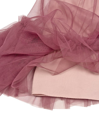 Tüllkleid mit Rüschen-Details - Mauve