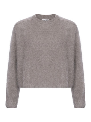 Gebürsteter Kaschmirpullover - Grau