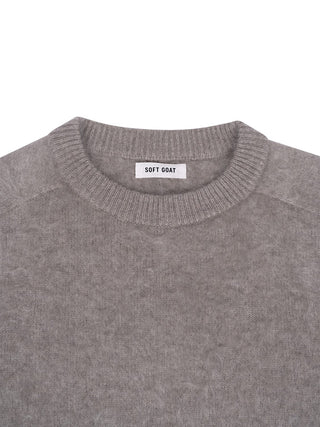 Gebürsteter Kaschmirpullover - Grau