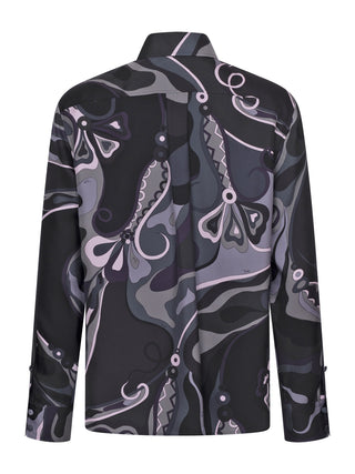 Seidenbluse mit organischem Muster