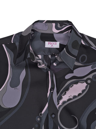 Seidenbluse mit organischem Muster