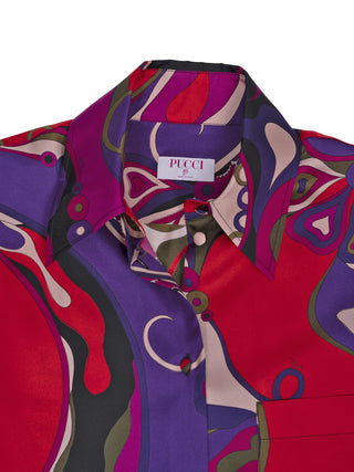 Seidenbluse mit organischem Muster