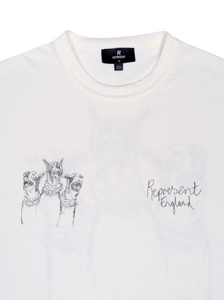 Hand Drawn Thoroughbred Dogs T-Shirt in Weiß