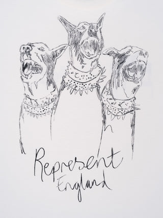 Hand Drawn Thoroughbred Dogs T-Shirt in Weiß