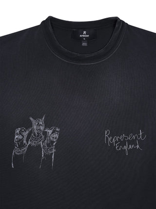 Hand Drawn Thoroughbred Dogs T-Shirt in Grau