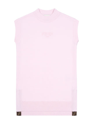 Ärmelloses Wollkleid mit FF-Details - Rosa