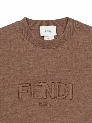 Strickpullover mit Logo-Stickerei - Braun