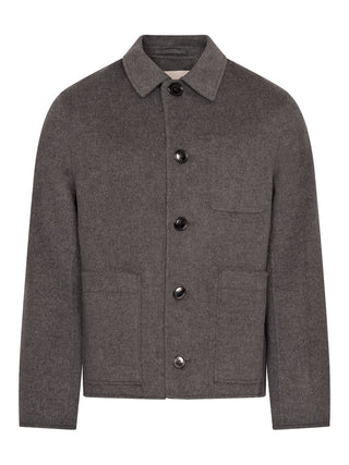 Geknöpfte Boxy-Fit-Jacke aus Wolle