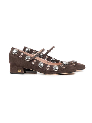 Nellcôte Mary-Jane-Pumps aus Crustleder in 30 mm