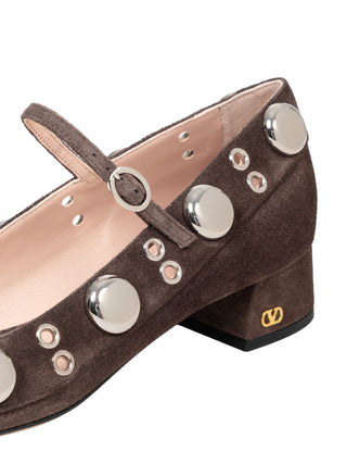 Nellcôte Mary-Jane-Pumps aus Crustleder in 30 mm