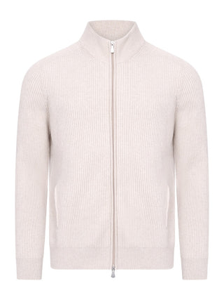 Cardigan mit Reißverschluss in Beige
