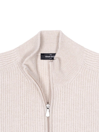 Cardigan mit Reißverschluss in Beige