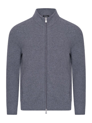 Cardigan mit Reißverschluss in Grau