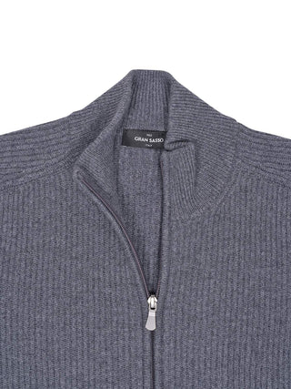 Cardigan mit Reißverschluss in Grau