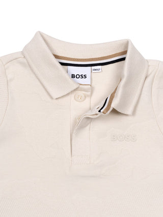 Poloshirt aus Jacquard - Creme