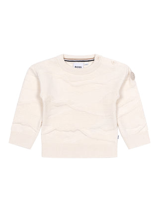 Strickpullover mit Logo - Creme
