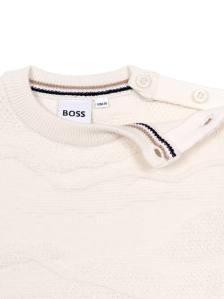 Strickpullover mit Logo - Creme