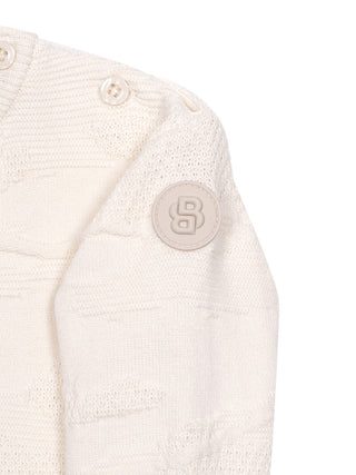 Strickpullover mit Logo - Creme
