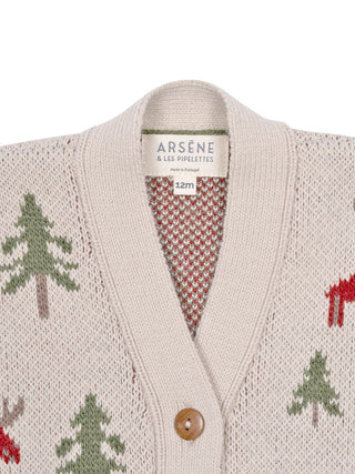 Jacquard Cardigan Rentier - Beige