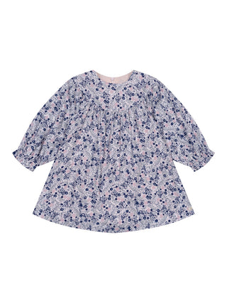 Kleid mit floralem Print - Blau/Rosa