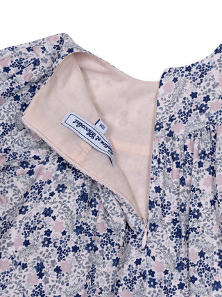 Kleid mit floralem Print - Blau/Rosa