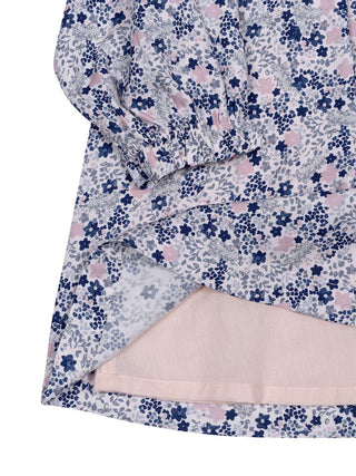 Kleid mit floralem Print - Blau/Rosa