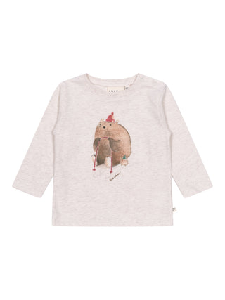 T-Shirt Winter-Motiv - Creme