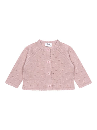 Cardigan aus Strukturstrick - Rosa