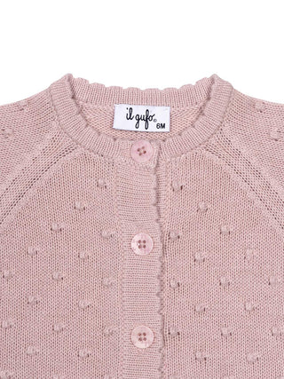 Cardigan aus Strukturstrick - Rosa