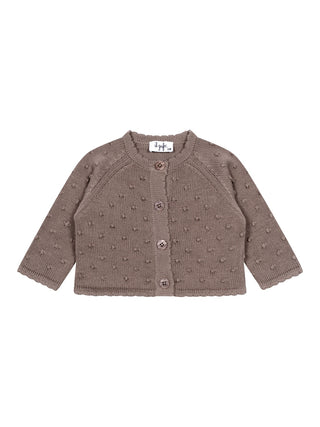 Cardigan aus Strukturstrick - Braun