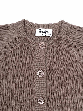 Cardigan aus Strukturstrick - Braun