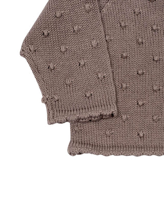 Cardigan aus Strukturstrick - Braun