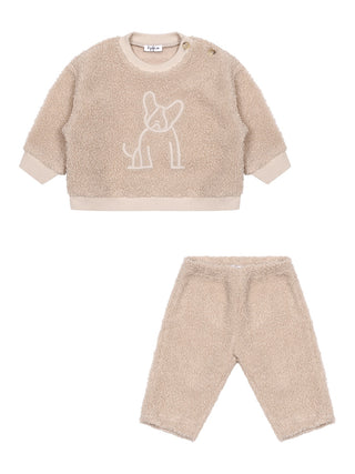 Teddy-Set aus Sweatshirt und Hose - Beige