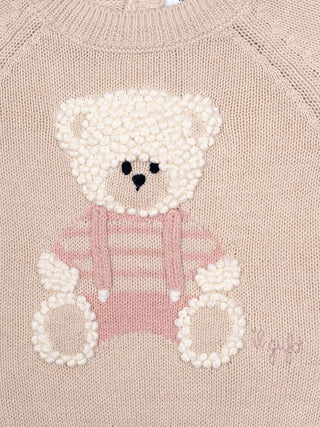 Strickpullover mit Teddy-Motiv - Beige
