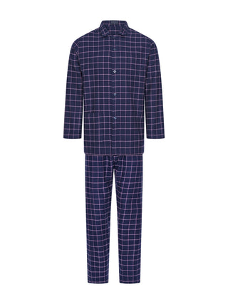Pyjama Max in Marine Gemustert
