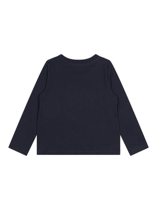Langarm T-Shirt mit Logo - Marine