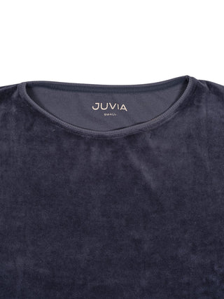 Samtpullover in Grau-Blau