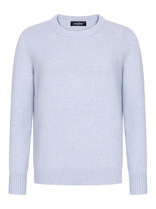 Rundhalspullover in Hellblau